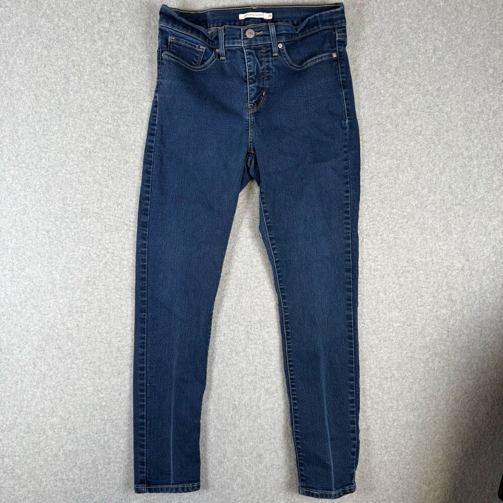 Levis Womens Size 28 Shaping Skinny Denim Jeans Blue Dark Wash Pockets